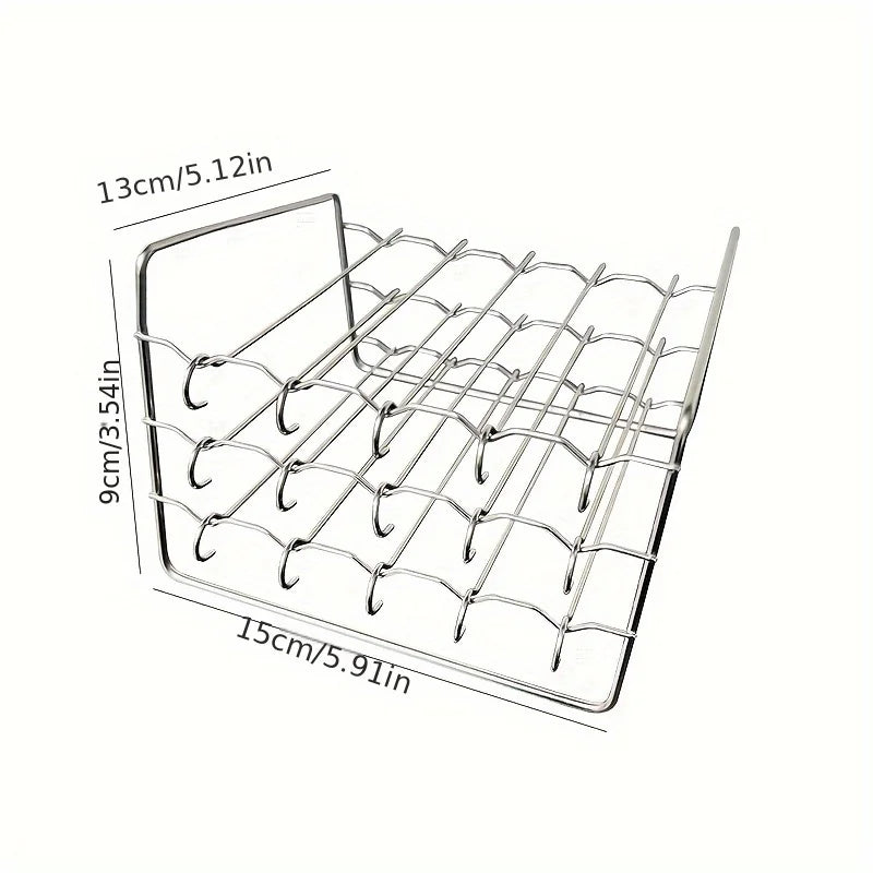 Rectangle Baking Tray Skewer Air Fryer Stainless Steel Grill Rack Detachable String Grill Barbecue Skewer  Airfryer Cooking Rack