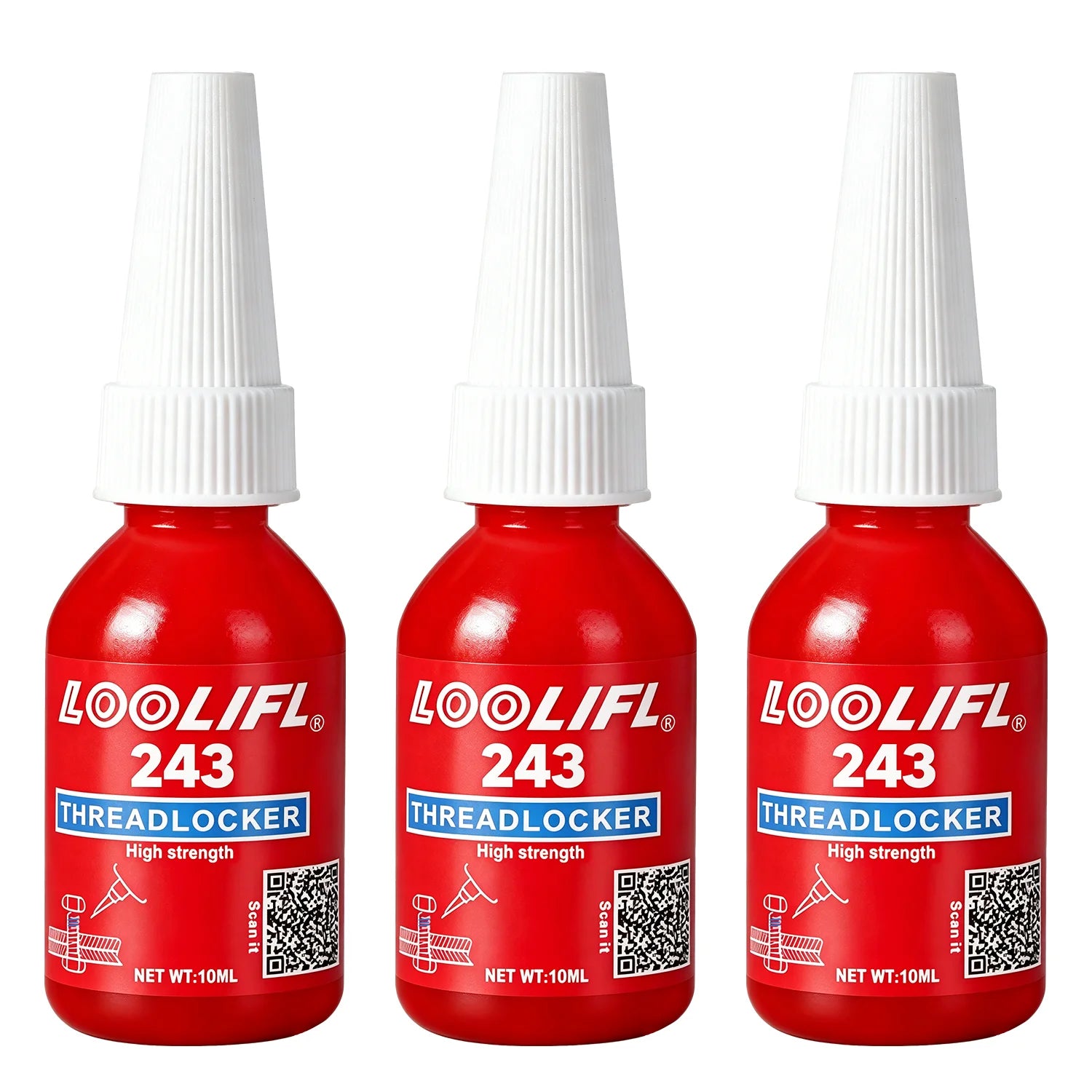 Industrial Grade 243 271 Threadlocker Anaerobic Glue Medium High Strength Anti Loosen Rust Seal Metal Screw Adhesive 10ML 50ML