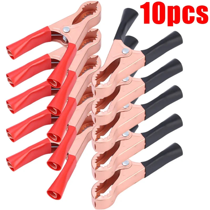 Crocodile Spring Clamp Red & Black Car Battery Clip Cables Alligator Charger Voltage Testing Tool Accessory for Battery Charger