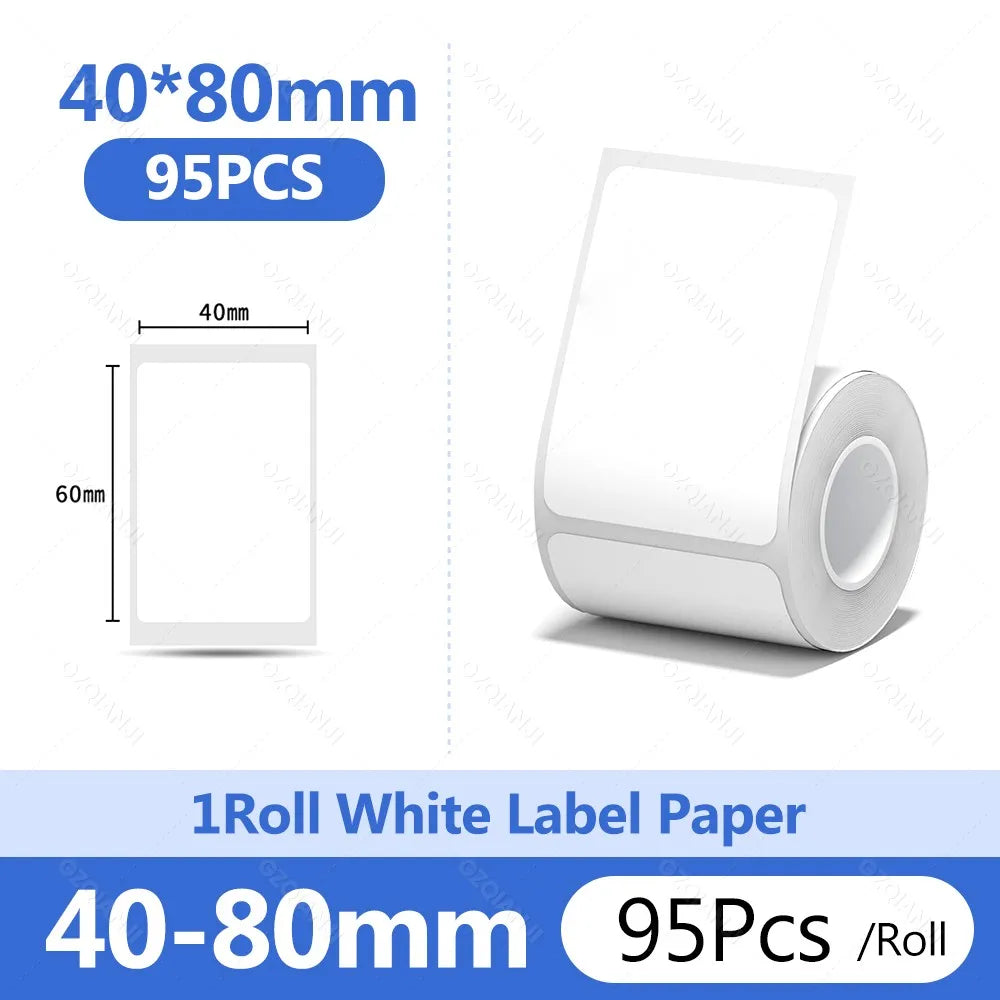 Niimbot B1 White Sticker Waterproof Paper Adhesive Nail Label Anti-Oil For B21 B31 Mini Portable Thermal Printer Tape More Size