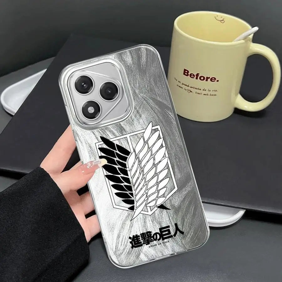 A-Attack On T-Titan Logo Case for Honor X8c X7b X9c 200 Pro X9a 200 400 Lite X8a X9b X8b Black Soft Shell