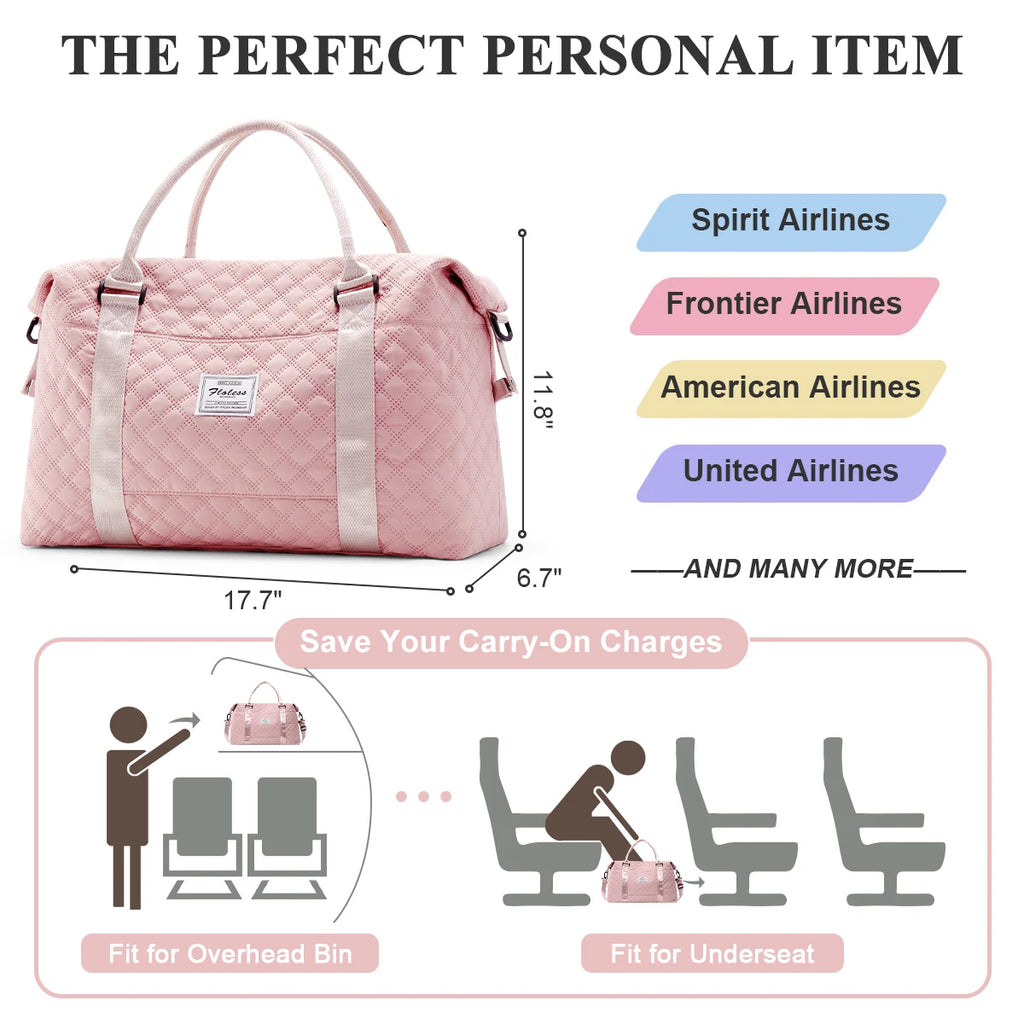 Travel Duffle Bag, Waterproof Weekender Carry On Travel Bags, Sport Gym Bag, Hospital Bags for Labor and Delivery, Overnight Bag