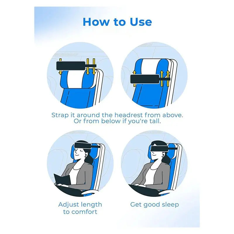 D9-Travel Pillow Alternative Adjustable Support Belt Compact And Comfortable Neck Support Belt For Airplane And Car