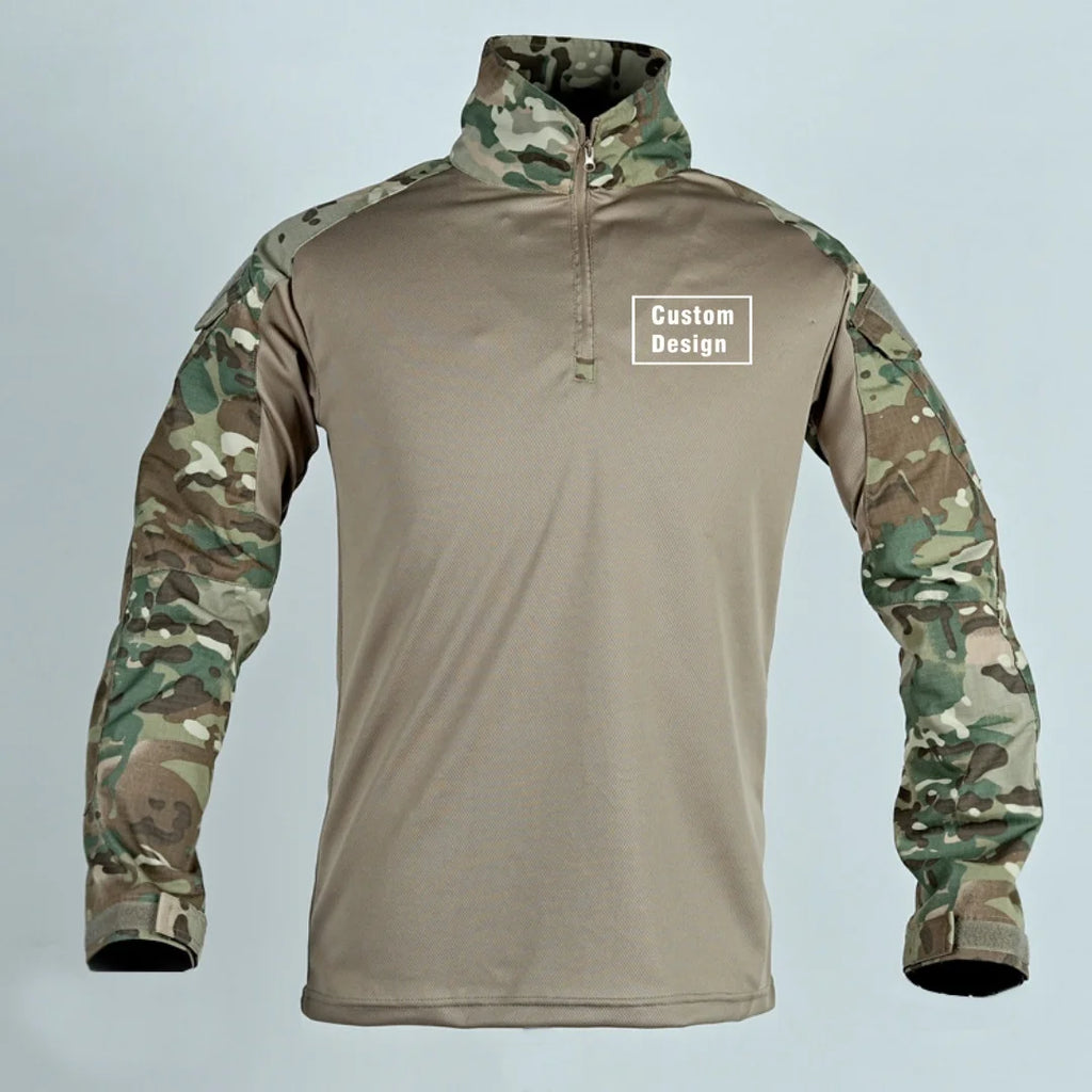 Custom Design Outdoor Military Long Sleeve Combat T-Shirt Tactical BreathableTraining Hunting Clothes Hiking G3 Work Wear Men
