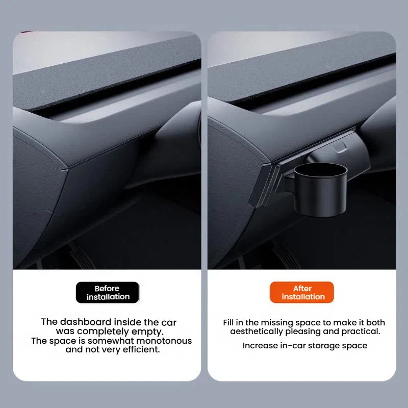 For Tesla Model YL Launch/Y Juniper 2025+ Car Glasses Case Sunglasses Storage Box Dashboard Glasses Holder Cup Holder Set