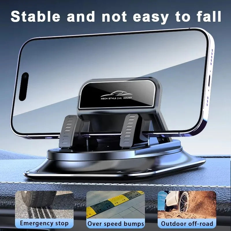 360° Free Rotation Phone Mount Car Dashboard Anti Slip Washable Nano Silicone Universal Stable Head Up Navigation Cell Holder