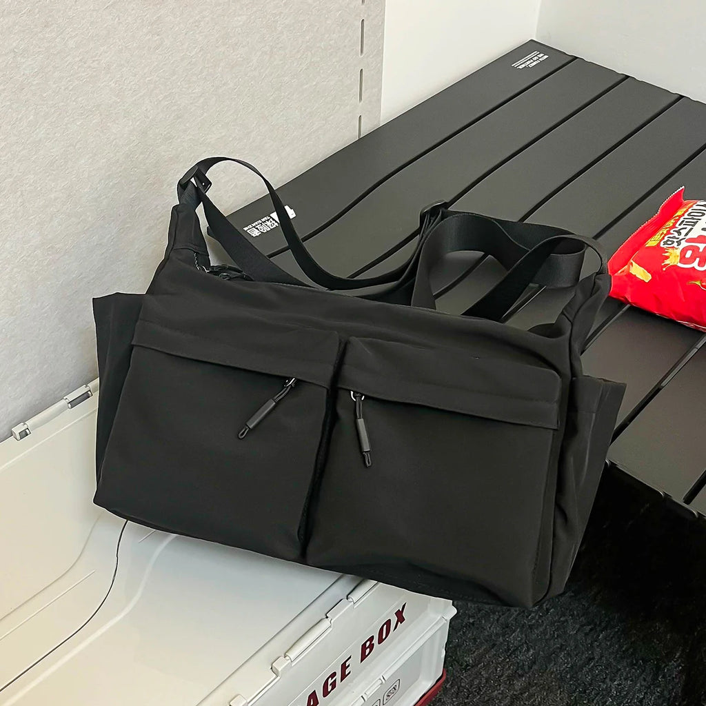 Big Bag Retro Nylon Female Bag Large-Capacity Handbag Commuter Shoulder Bag College Student Class School Bag Tote Bag to School