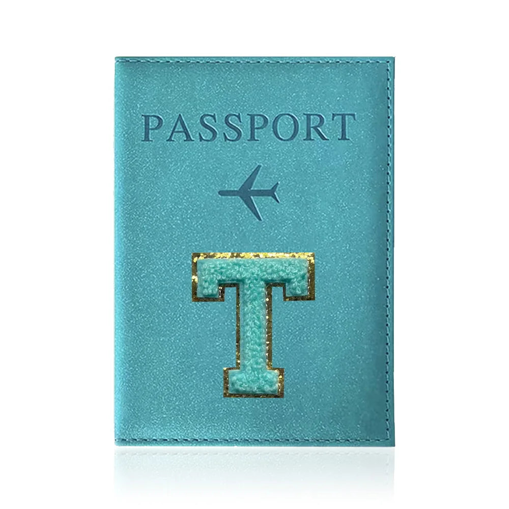 Passports Pouch Passport Protective Cover Green Letter Series Watertproof Passport Case Passports Holder PU ID Card Holders