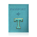 Passports Pouch Passport Protective Cover Green Letter Series Watertproof Passport Case Passports Holder PU ID Card Holders