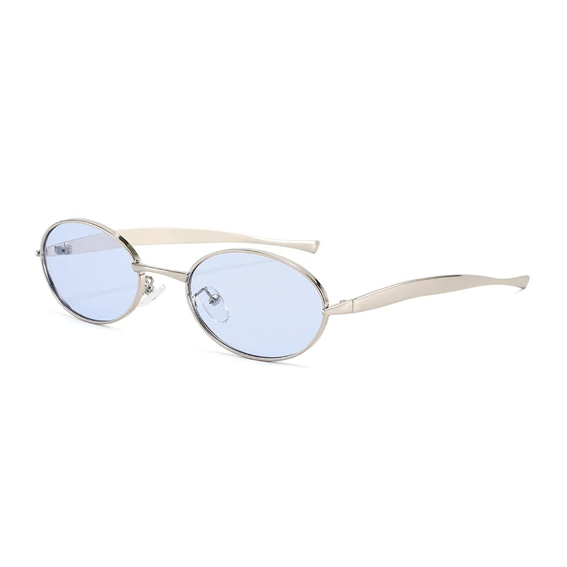 Hiking 1/3pcs New Small Oval Anti Light Glasses 2025 Women Y2K Metal Frame Luxury Brand Shades Fashion Punk Popular Eyewear