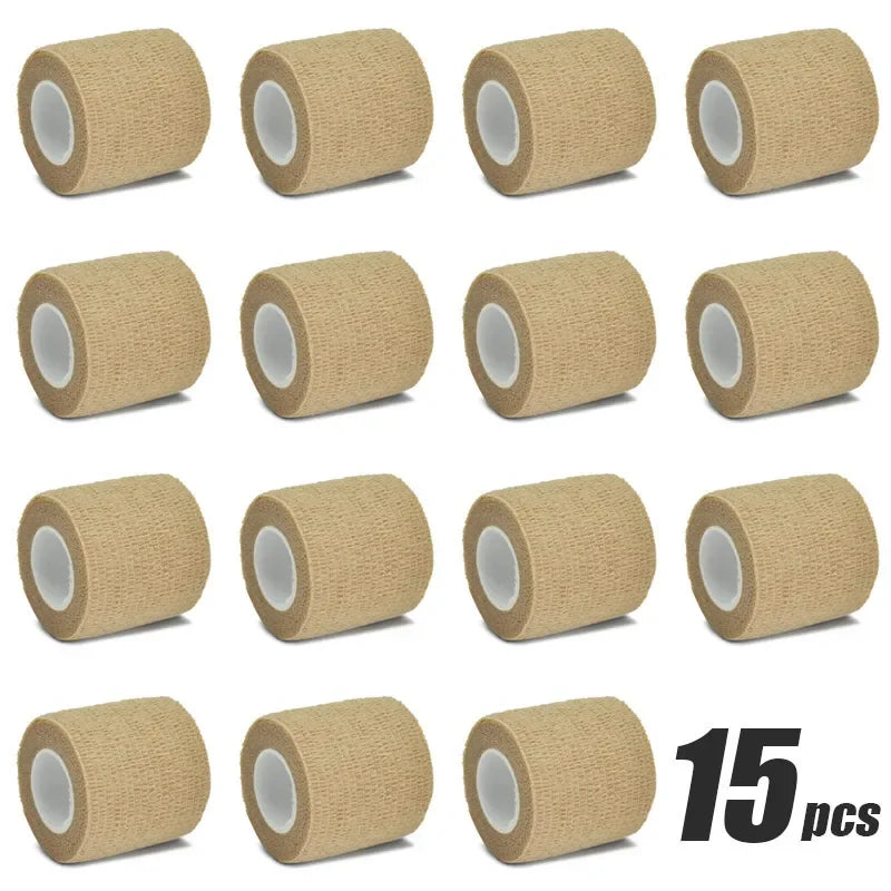 1-15pcs 2.5/5/7.5/10cm*4.8m Gauze Bandage Self-adhesive Breathable Elastic Bandages Sports Fixing Finger Wrist Leg Baby Care