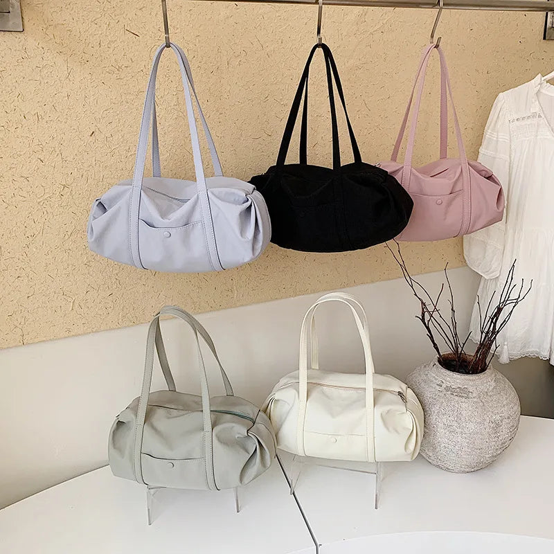 Korean Style Fashion Nylon Tote Bag For Women Large Capacity Casual Simple Handbag New Lightweight Versatile Shoulder Bag