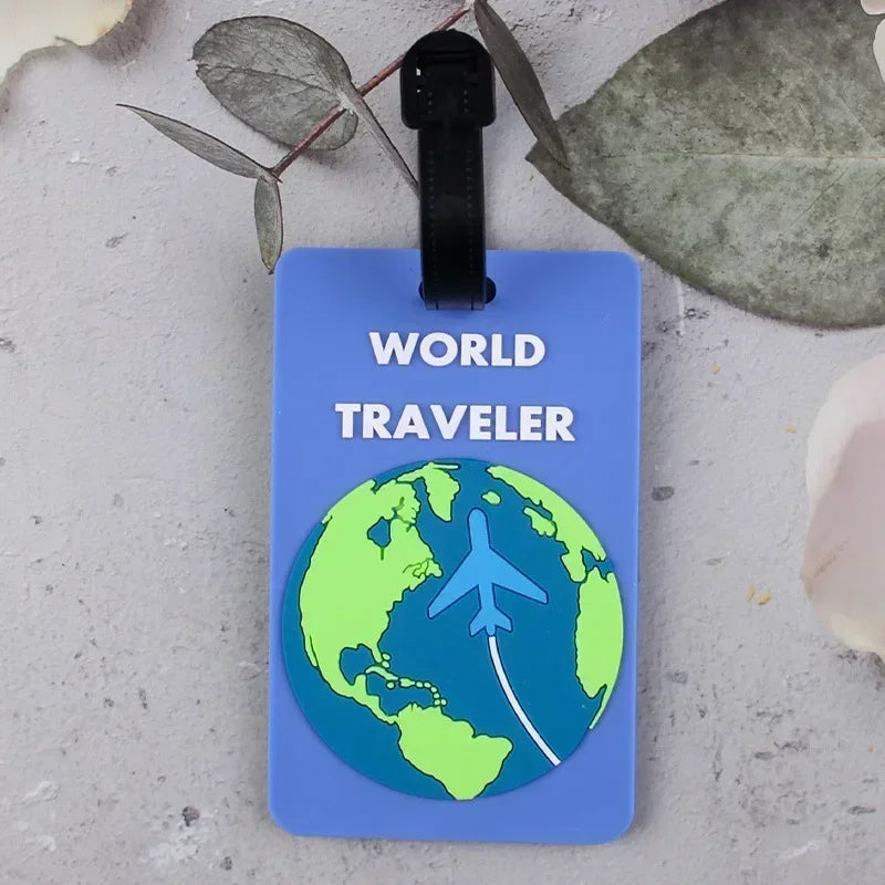 Soft PVC Cute Luggage Tag Letter Travel Tag Men Women Suitcase Name Tag Bag Tags Airplane Labels Holiday Travel Accessories