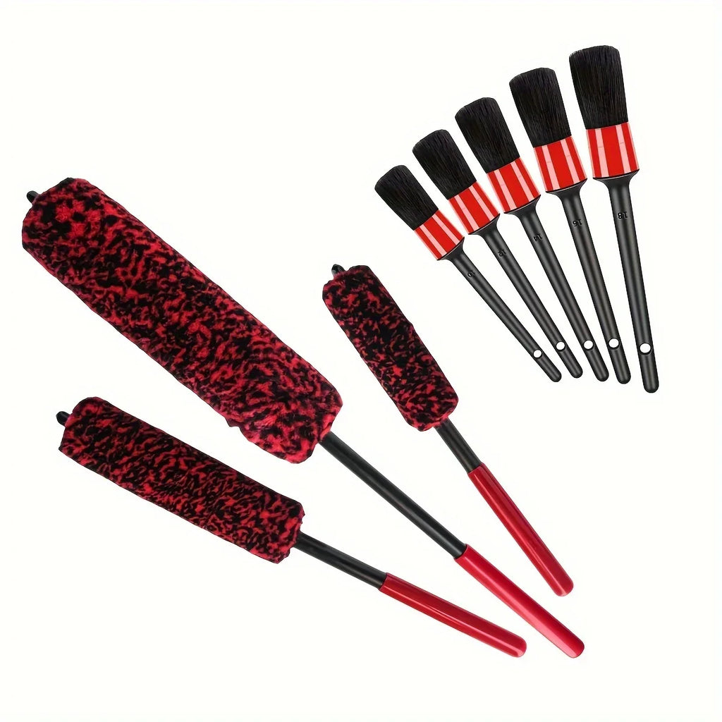 Car Wheel Detail Brush Set: Versatile Car Cleaning Tool for Tight Spaces - Suitable for Tires, Rims, Engine Bays, Exhaust Tips,