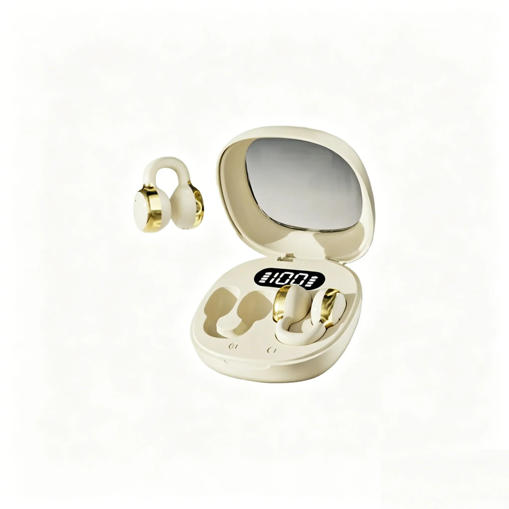 Open-Ear Clip-On Bluetooth Wireless Earbuds Immersive Surround Stereo Audio Built-In HD Microphone Ideal for Music Lovers