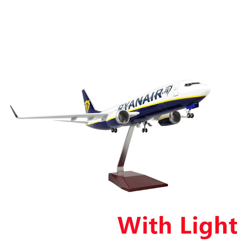 1:85 Scale Airplane Toy B737-800 Airplanes RYANAIR Airline Aircraft Model With Base Landing Gears Resin Miniature Plane For kids