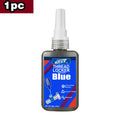 Threadlocker Screw Glue Blue Medium Strength Quickly Cured Thread Locking Agent Anaerobic Adhesive  Industrial Thread Sealant,Replaces Washers,,Suitable for All Metal Threaded Assemblies,1-6pcs.
