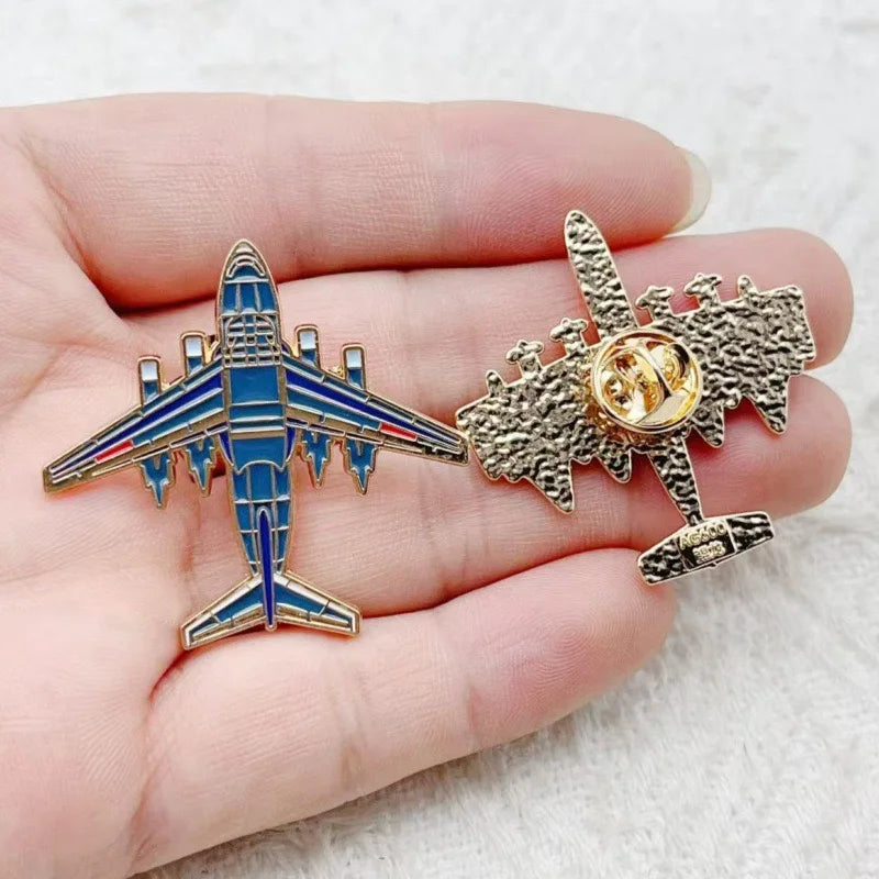 6pcs aircraft enamel brooch badge metal badge jewelry gift for friends and children