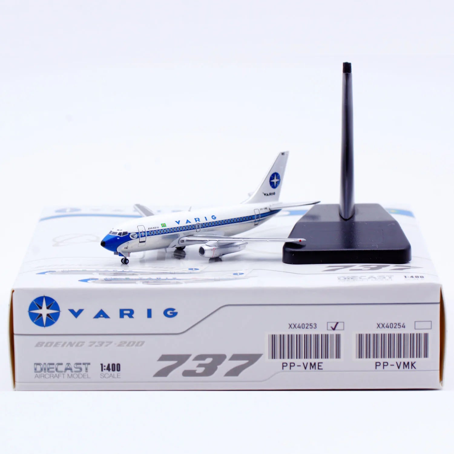 XX40253 Alloy Collectible Plane Gift JC Wings 1:400 Varig Boeing B737-200 [Polished] Diecast Aircraft Jet Model PP-VME