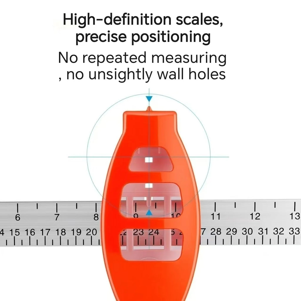 Versatile Picture Hanging Level Ruler Tool Frame Positioning Balance Wall Decor Angle Measuring Tool for Hole Marking