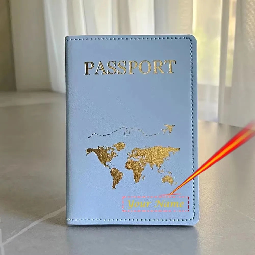 Cute Personalised Passport Cover Women with Names Engraved Passport Holder for Couples