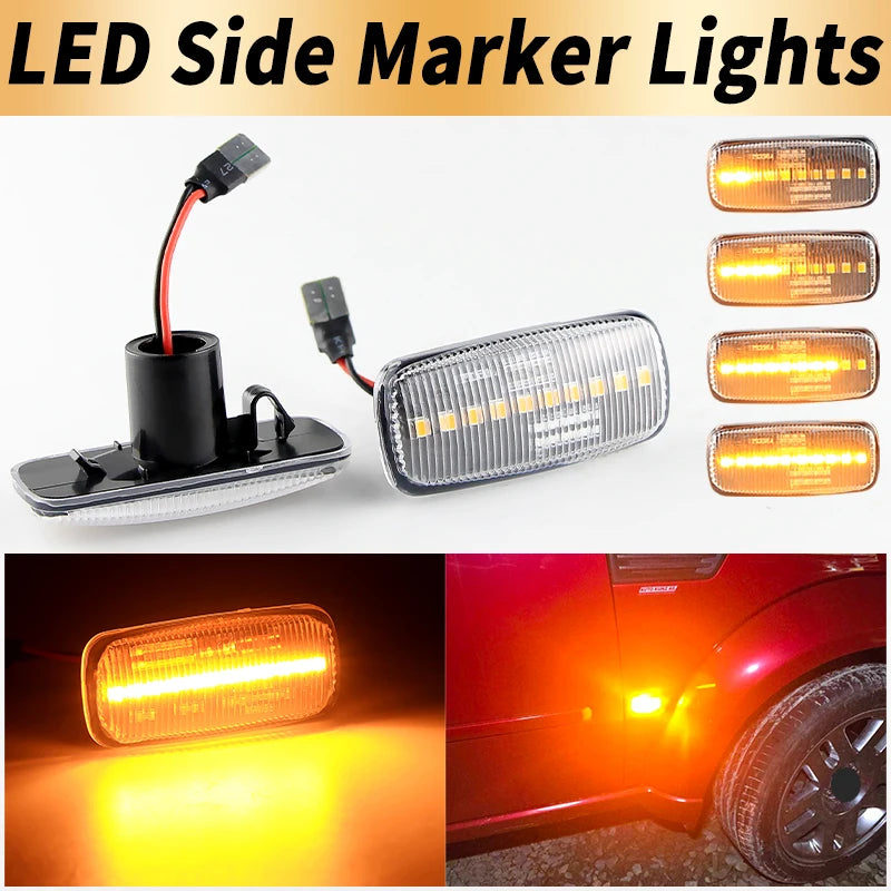 2PCS LED Side Marker Turn Signal Lights Canbus For Dodge Nitro 2006-2011 Caliber 2007-2011 Avenger 2007-2016 Charger 2005-2006