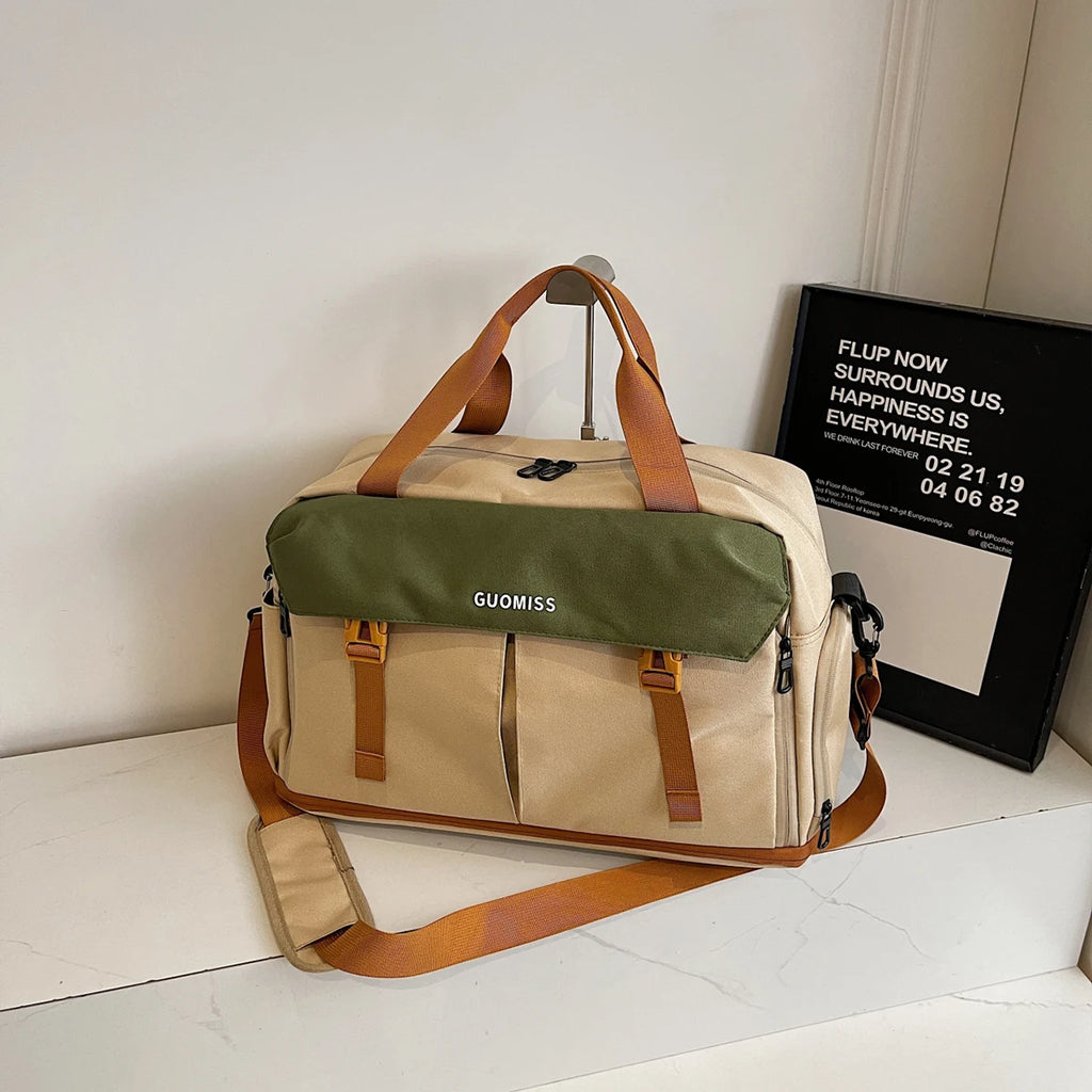 Short-Distance Fitness Bag for Men, Dry and Wet Separation Shoulder Bag, Cross-Body Multi-Functional Travel Bag, Women's Training Swimming Bag, Large Capacity