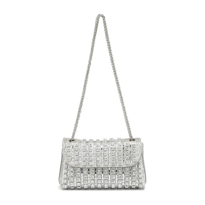 Colorful Rhinestone Bag Fashionable Large Capacity Oblique Span Shoulder Bag Crystal-Embellished Party Clutch Torebka Wieczorowa