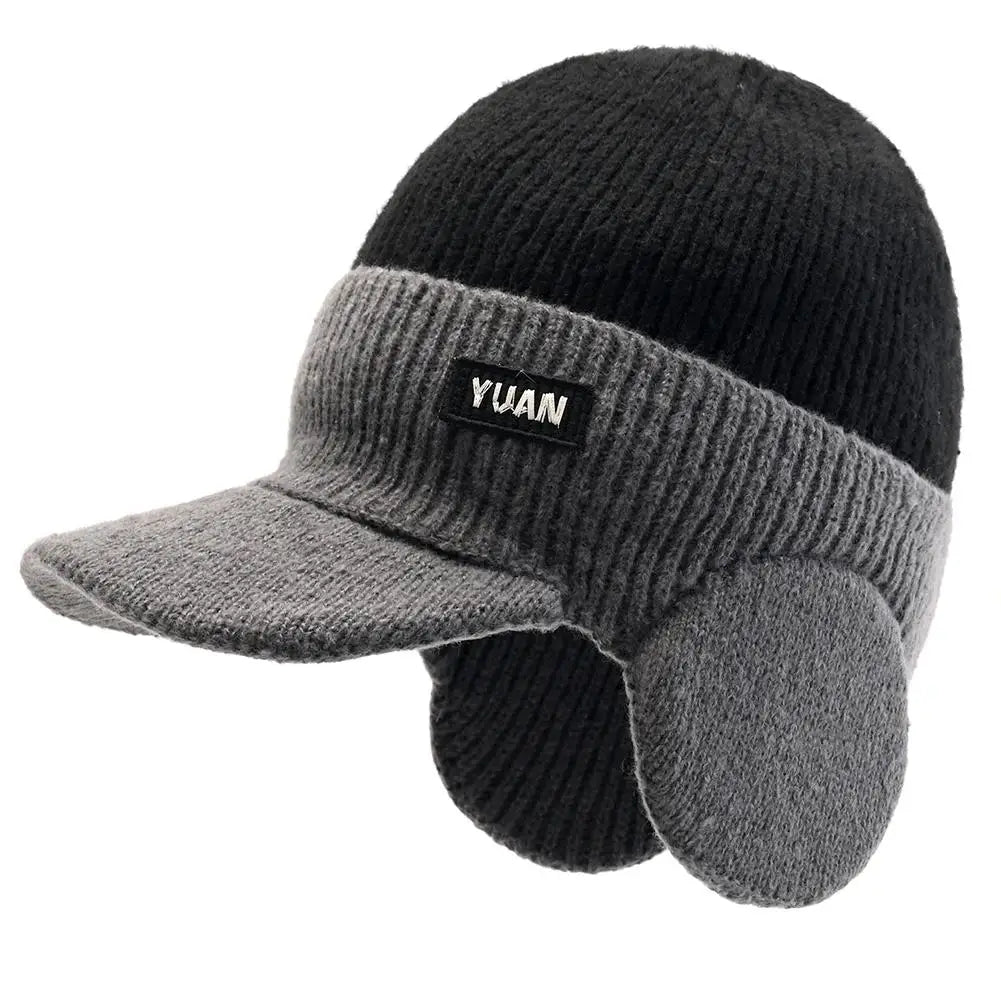 Winter Thermal Knitted Baseball Cap Outdoor Ear Protection Warm Bicycle Knitted Cap Thickened Windproof Visors Baseball Cap