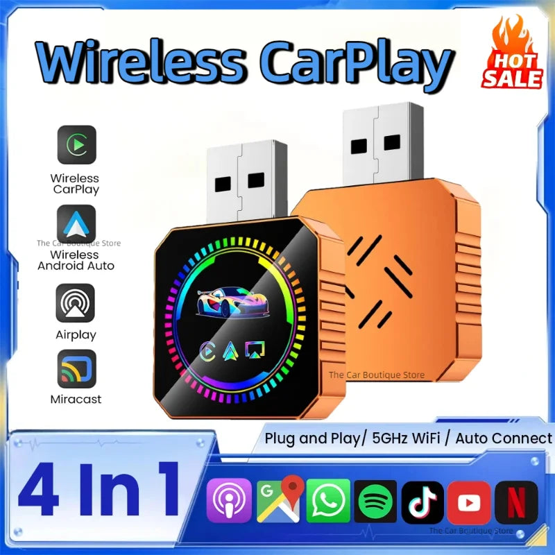 4-in-1 Carplay Mirror Projection Wireless in Car Connectivity Intelligent Reverse Control Carplay Box For Apple and Android 2026