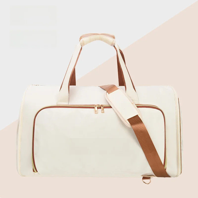 Large Capacity Oxford Cloth Travel Bag Waterproof Wear-resistant Foldable Suit Hanger Crossbody Backpack Double Shoulder Bag