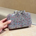 Luxury Diamond Clasp Evening Bag Bowknot Clutch Bags Rhinestone Small Box Bags Chains Shoulder Bags Wedding Party Purse Handbag