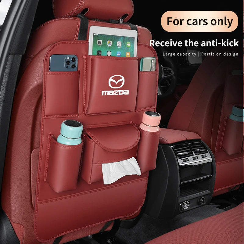 For Mazda 3 5 6 SKYACTIV Axela Atenza CX30 CX5 CX8 CX9 MX5 RX8 RX7 BT50 Car Seat Organizer Seat Back Storage Bag Pad Accessories