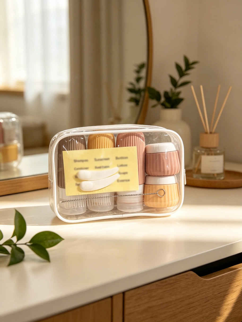 10-Pack Silicone Travel Bottles, 60ml & 30ml, Leak-Proof and Refillable Squeeze Containers, Suitable for Toiletries, Shampoo, Lotion — Travel Accessories with Transparent Toiletry Bag