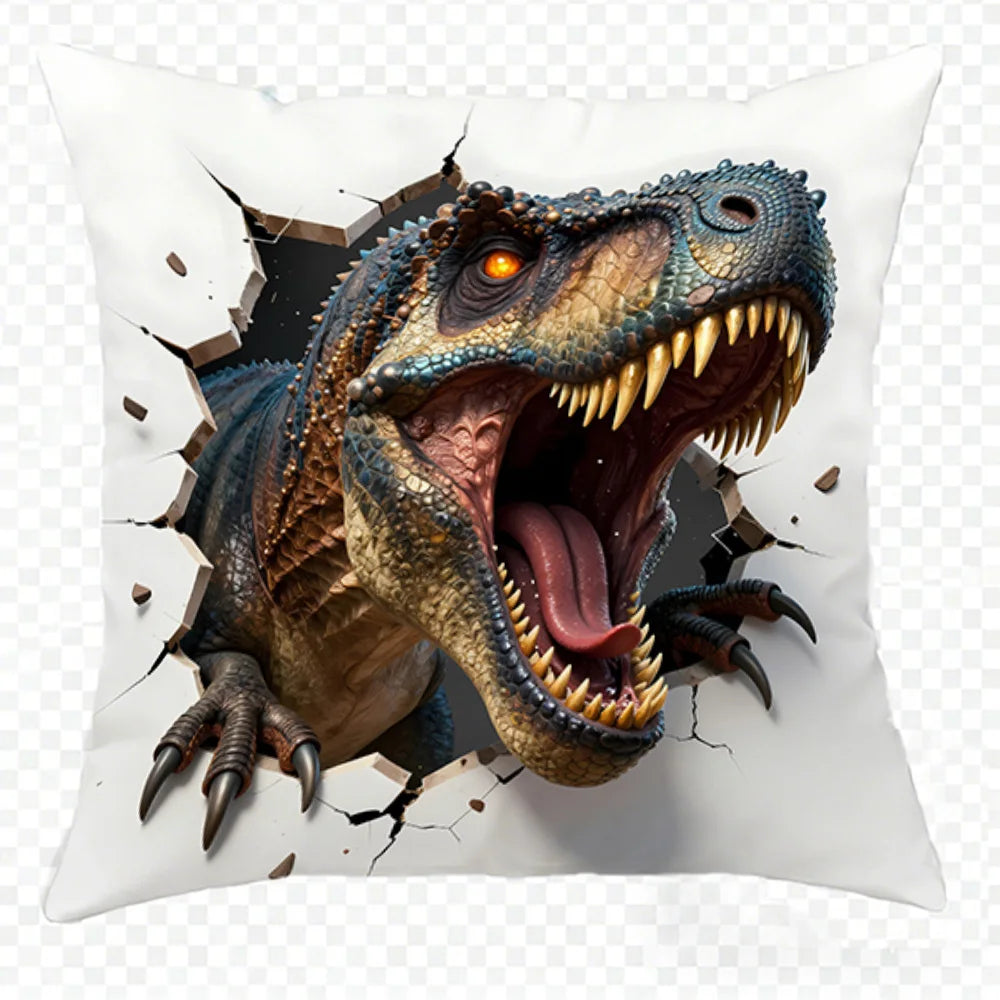 Dinosaur Print Double-sided Printed pillow cover Short plush Suitable living rooms bedrooms sofas throw cushion cover