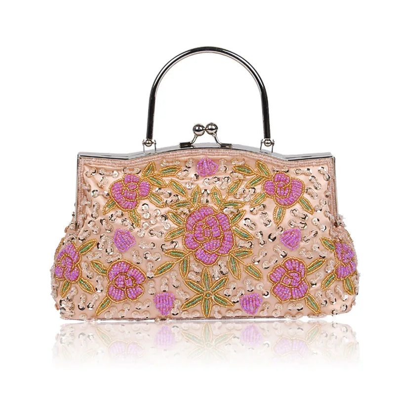 2023 New Women Retro Handbag Luxury Evening Clutch Bag Embroidered Design Ladies Wedding Evening Party Handbag Dinner Bag