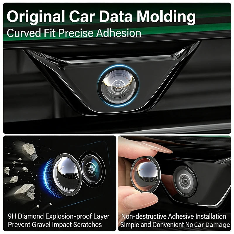 Car Camera Lens Transparent Protector Cover Universal Front Bumper Camera 360° All-Round Lens Guard PC Lens Protector Cover Kit