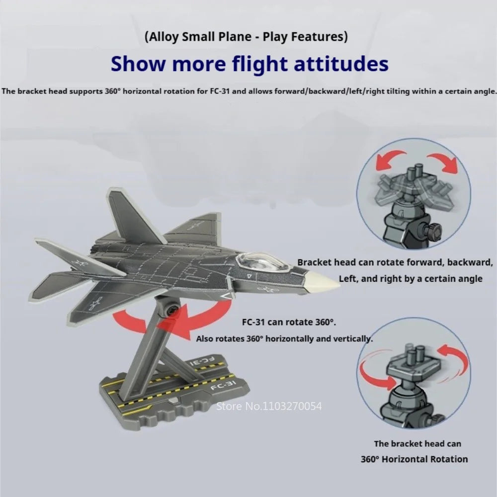 1:144 J-35A FC-31 J-20 Fighter Diecast Alloy Model 1:500 Y-20 Transport Aircraft Toy Military Plane Collection Display As A Gift