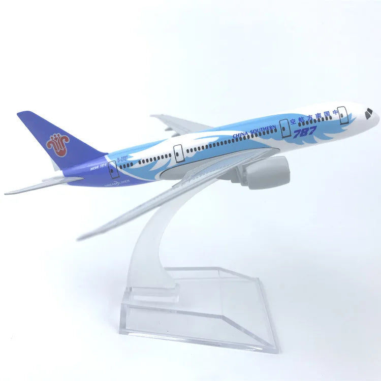 16cm Airplane Model B787 Series Metal 1/400 Scale Planes Airplane Kids Toys Replica Aircraft Plane Tarmac Collectible Display