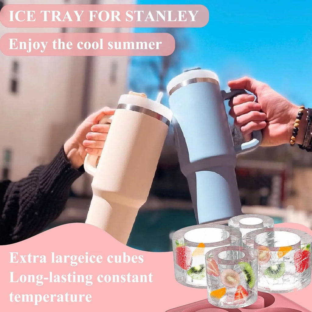 Stanley 4-in-1 Silicone Ice Cube Tray – Multi-Size Ice Mold for Every Drink – Easy-Release, No-Spill Design
