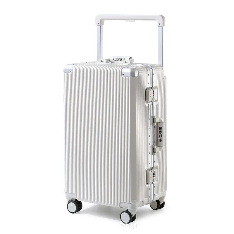 Travel Luggage aluminum frame 20-inch carry-on trolley suitcase 26-inch wide handle men women students 24-inch password luggage