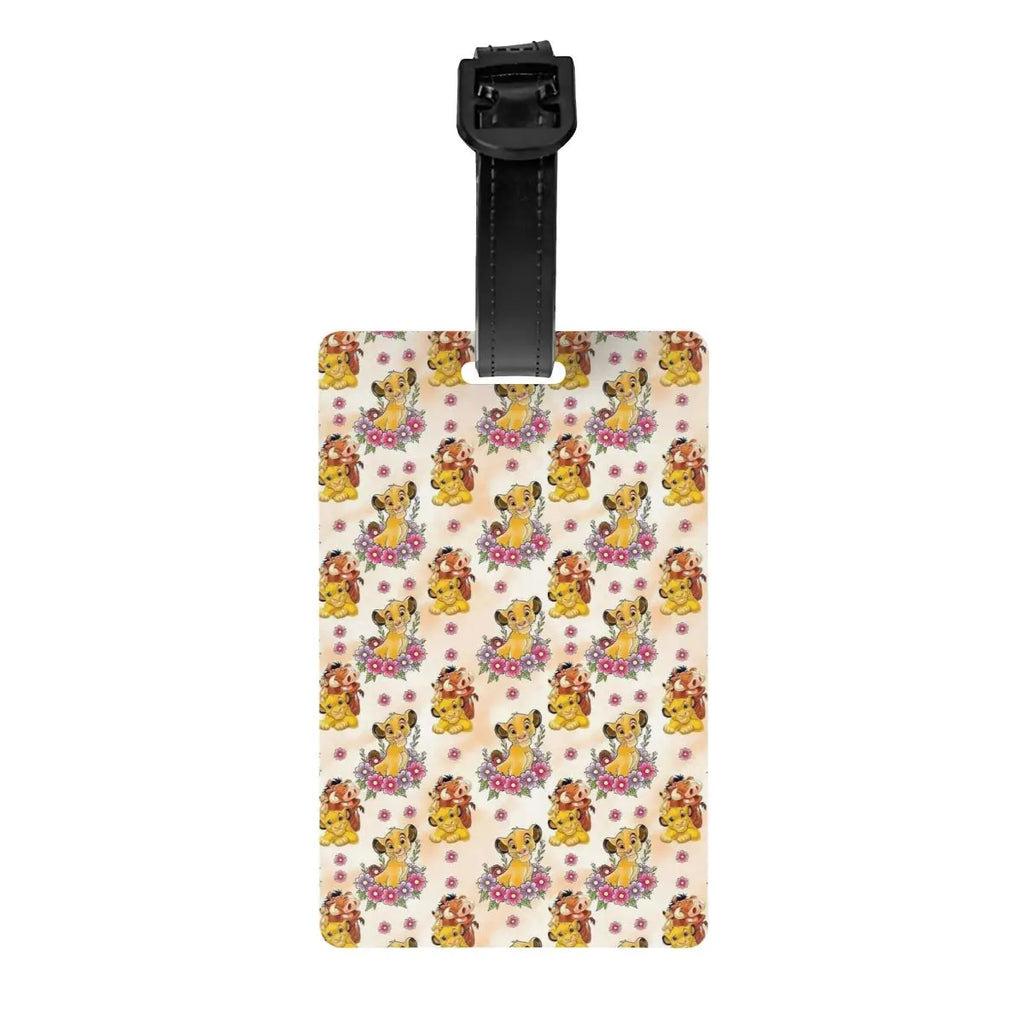 Custom Rafiki Luggage Tag With Name Card The Lion Cartoon K-Kings Privacy Cover ID Label for Travel Bag Suitcase