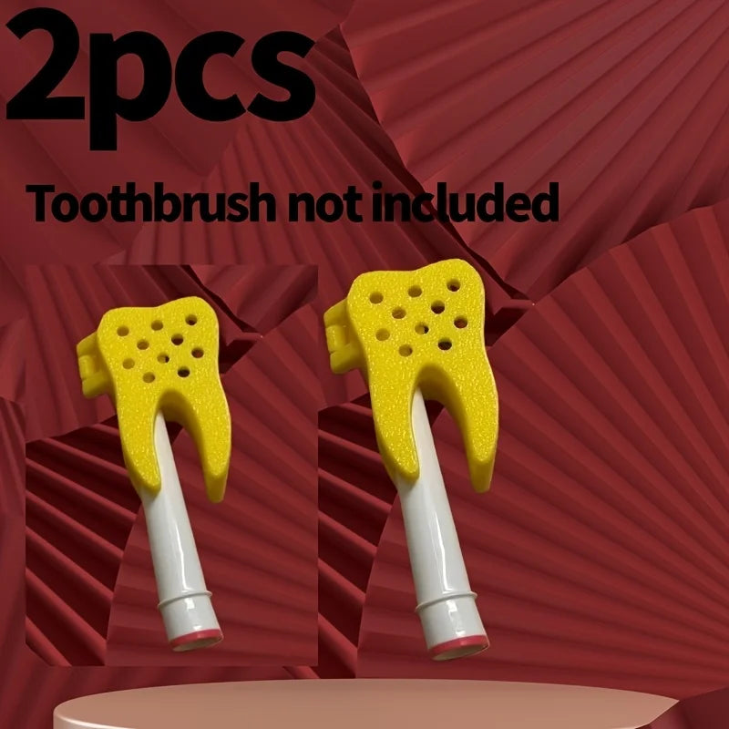 2Pcs 3D Printed Tooth Shaped Protective Cover For Oral B Toothbrush Head Portable Travel Case Dust Proof Fun Design Accessory
