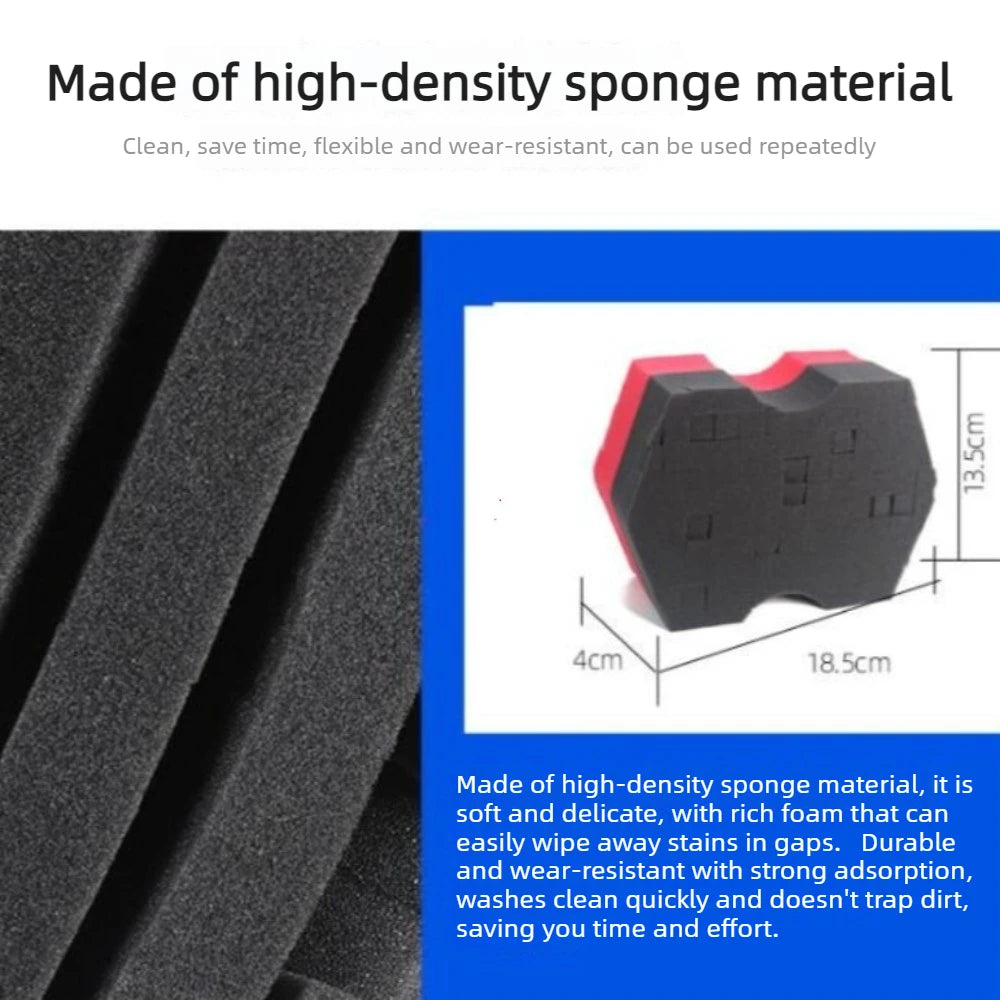 1/2PCS Double Side Cross-Cut Red/Black Sponge 2.0 Better Grip and Access Tight Spaces For Rinseless Car Wash