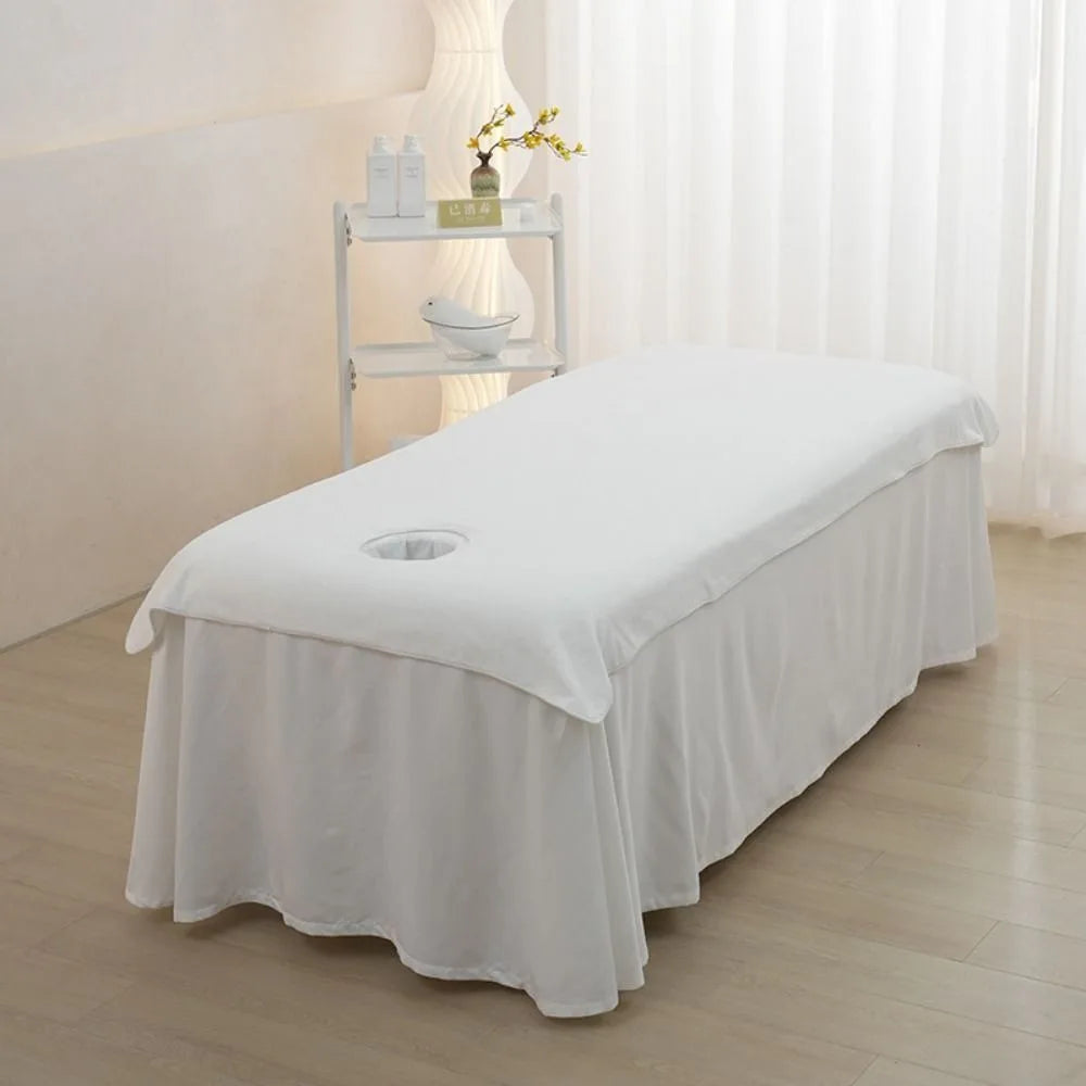 Comfortable SPA Bedspread with Face Hole Thickened Soft Beauty Salon Bed Sheets Velvet Cosmetic Bed Sheet