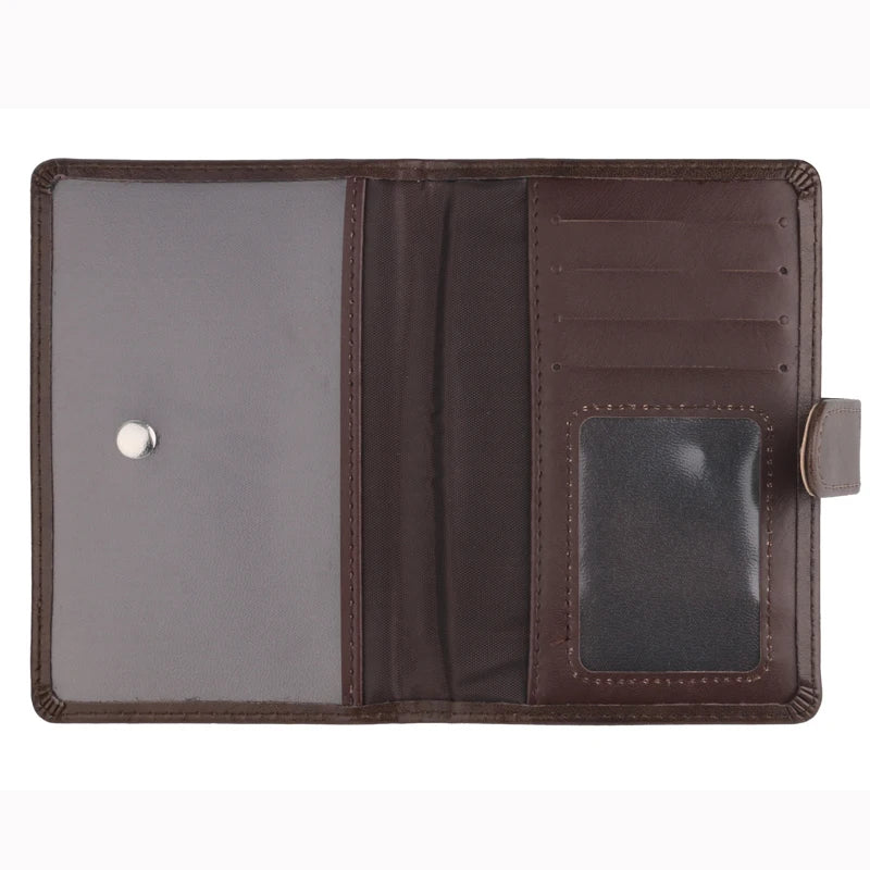Men's Stylish Travel Passport Wallet - Multi-Function RFID Blocking Card Holder, Portable Leather Document Organizer