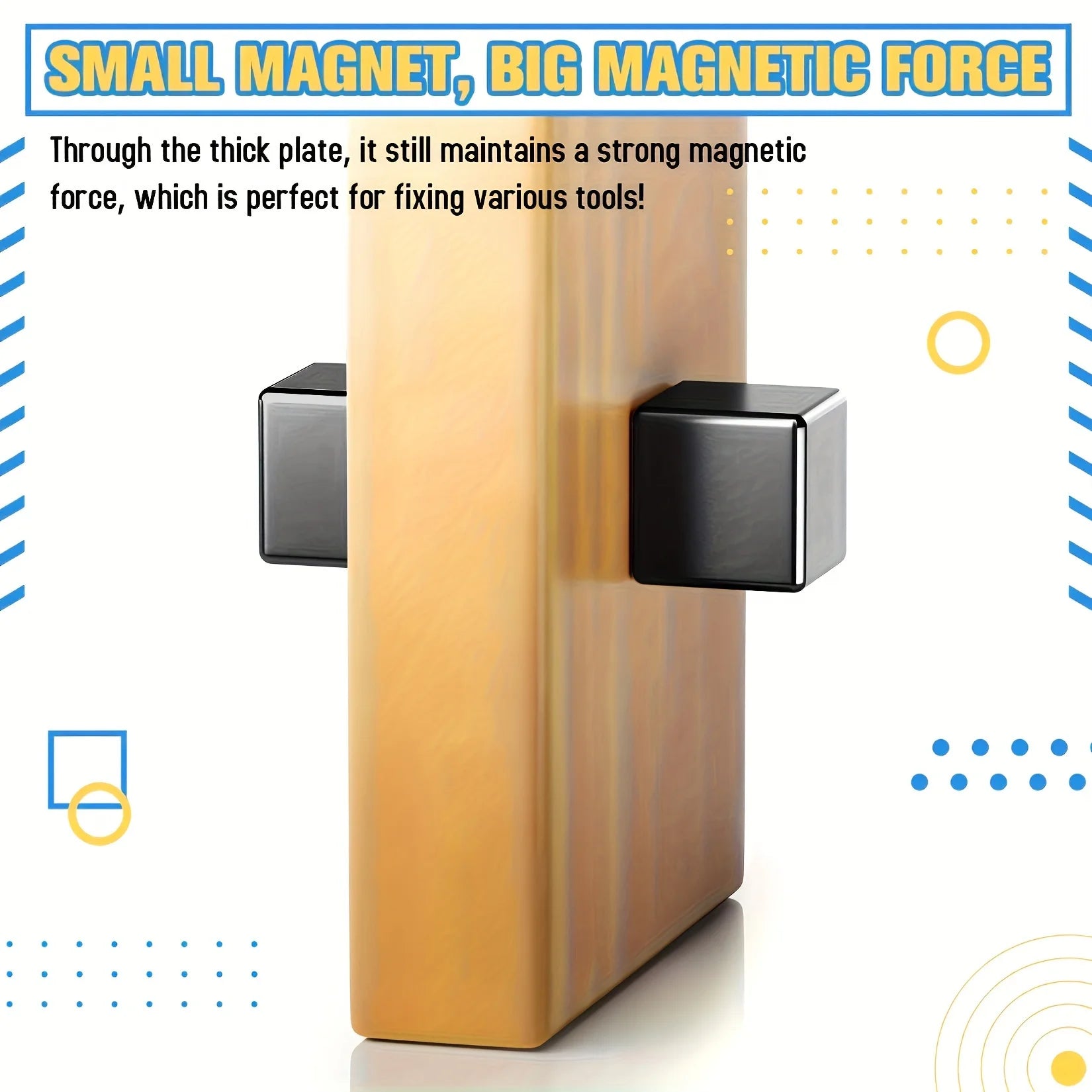 Square Magnets, Great Pull Force, Perfect for Fridge, Garage, Kitchen, Science, Craft, Office, Easter Decor.