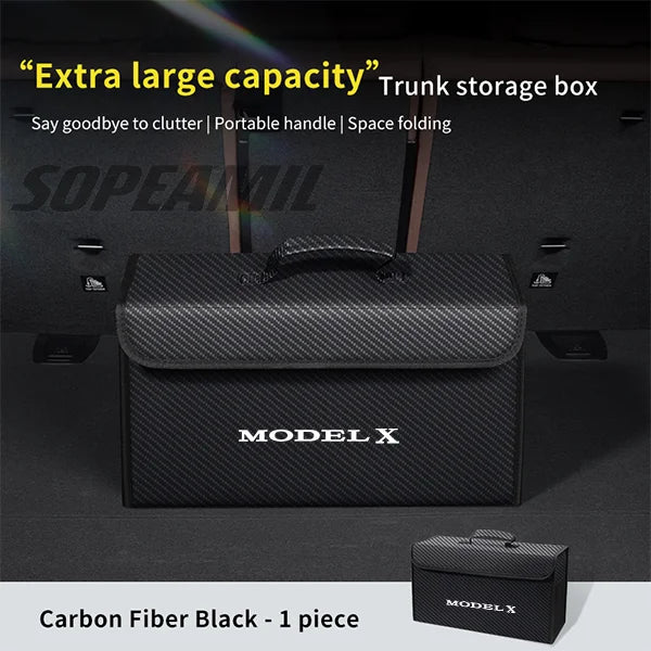 For Tesla Model 3 Model Y Model X Model S Roadster Car Organizer Trunk Storage Bag Auto Multiues Storage Box Stowing Tidying Box