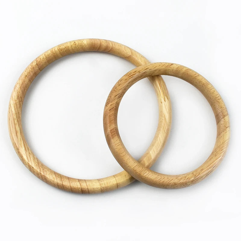 1/2Pcs 11/14cm Solid Wood Ring Bag Handles Purse Frame for Women Handbag Woven-Bag DIY Handmade Sewing Brackets Bags Accessories