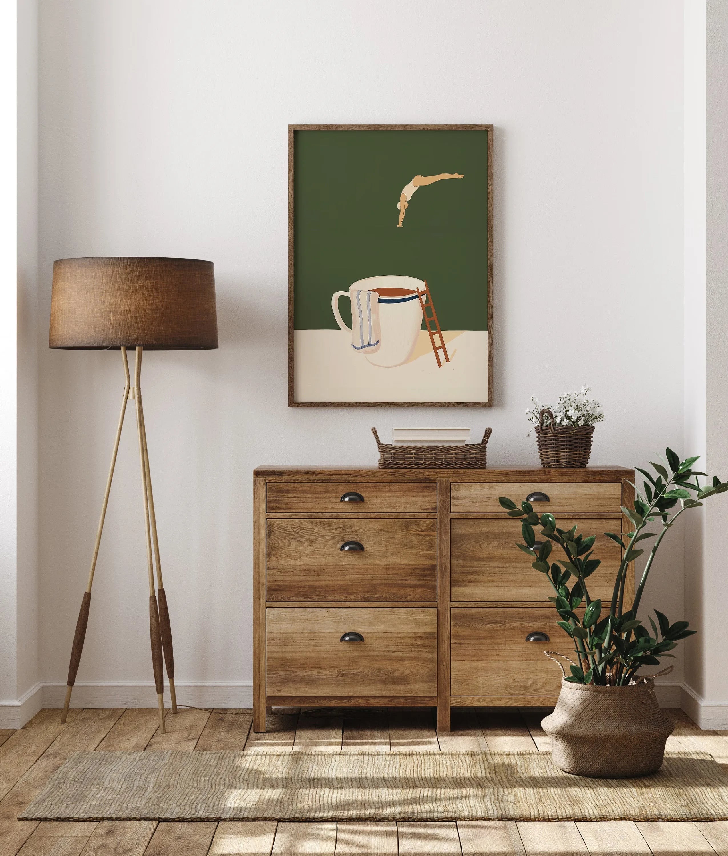 Coffee Diver Canvas Prints Kitchen Good Morning Coffee Wall Art Posters for Modern Living Room Home Decor Coffee Lovers Gifts